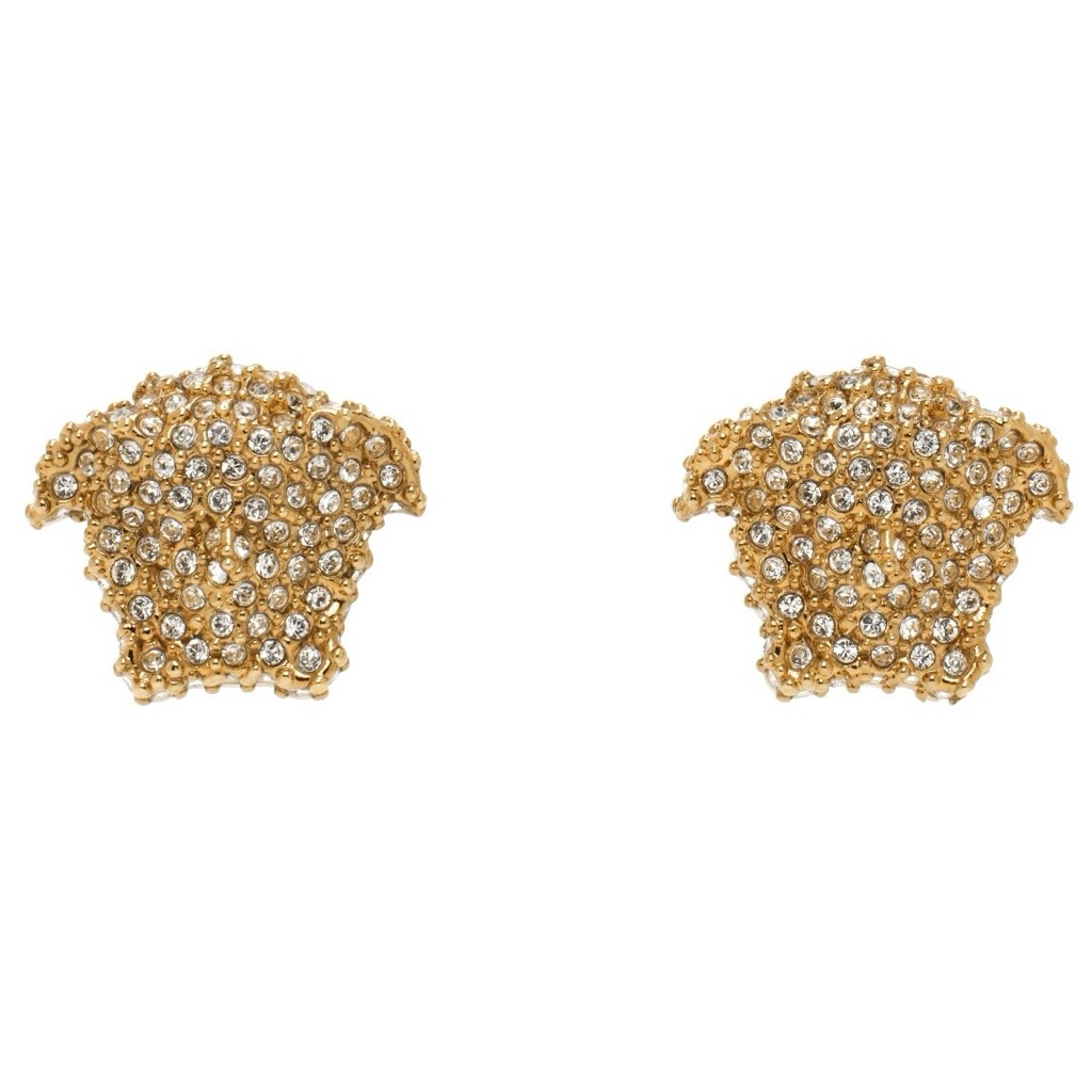 Versace Medusa Head Crystal Stud Earrings